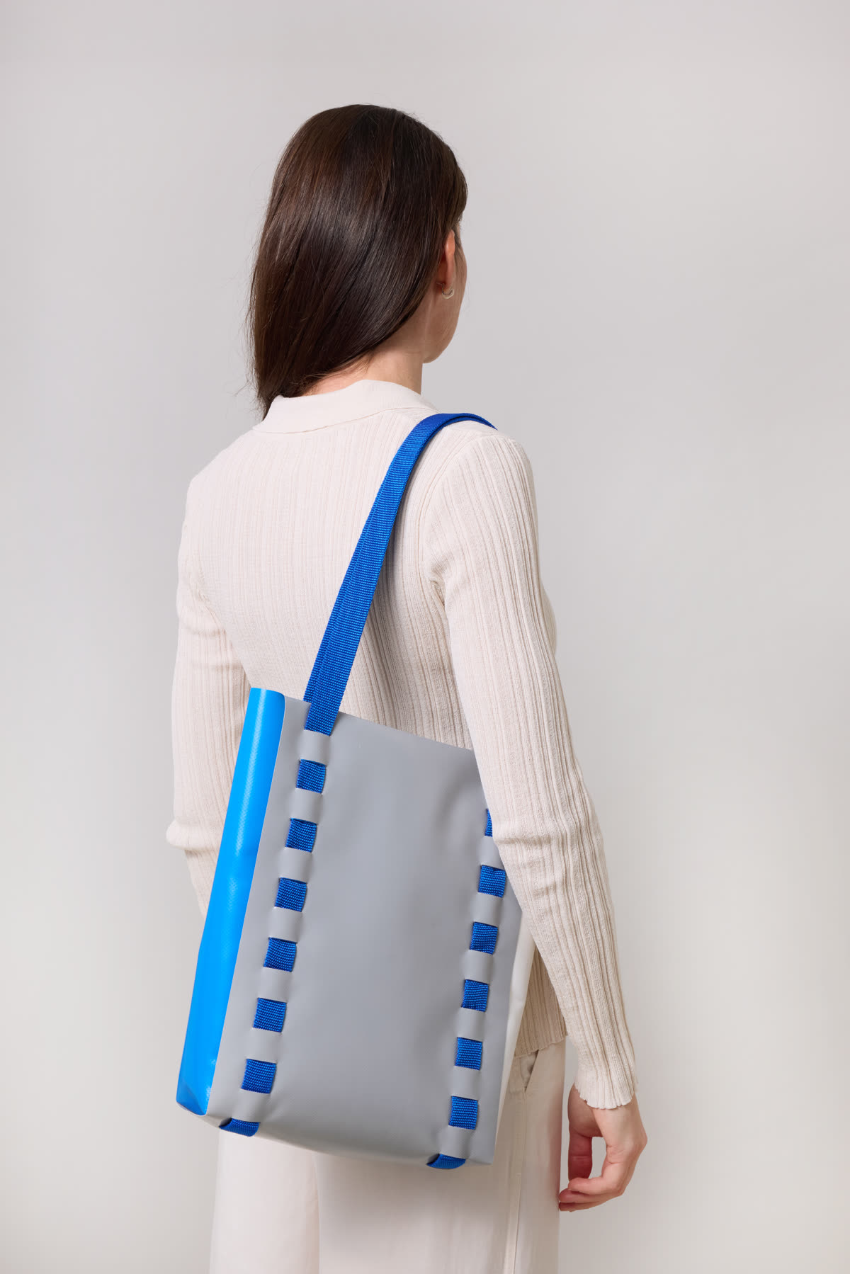 Shoulder bag worn by a model